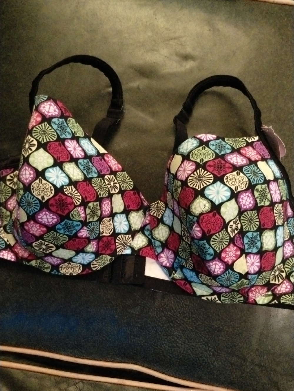 Cacique Multi-Color Geometric Print Underwire Bra Cotton T-shirt Bra